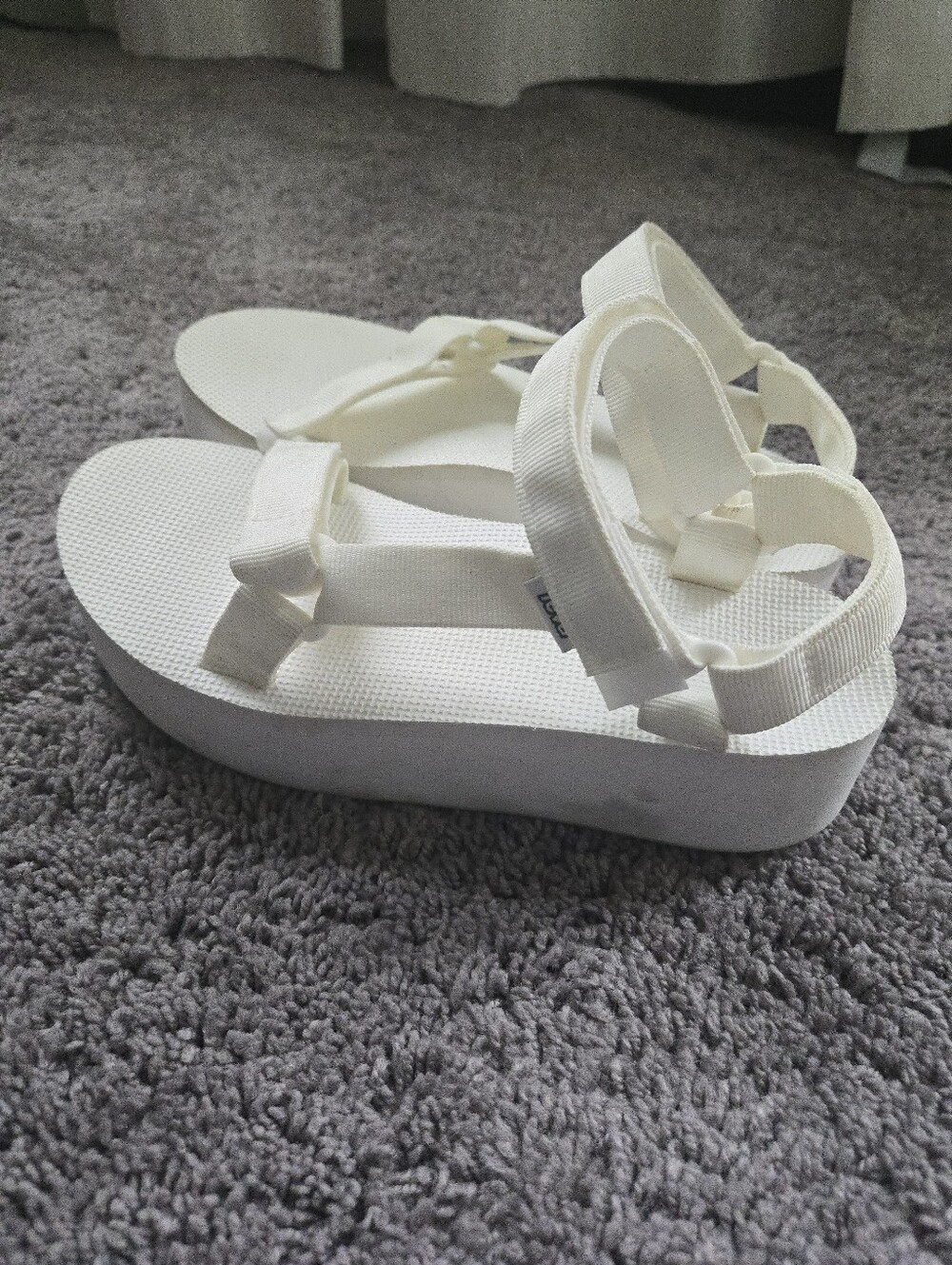 Teva White Platform (Flatform) Strap Sandals